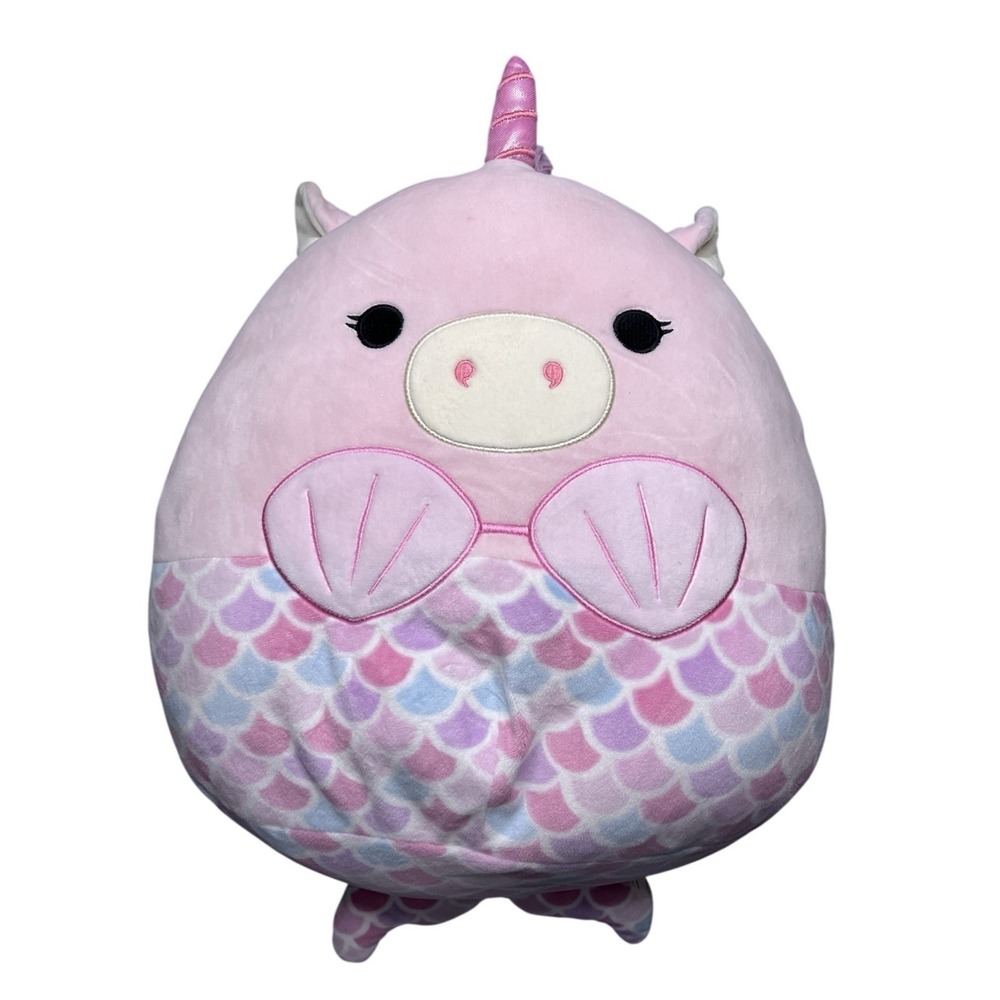 Giant 20 inch Squishmallow Esmeralda the Mermaid Unicorn Kellytoy Pink Plush